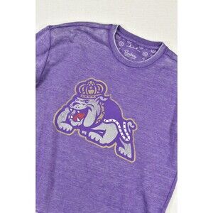 JMU Womens Pressbox Sweatshirt Purple Heather Small Duke Dog Mascot Pullover